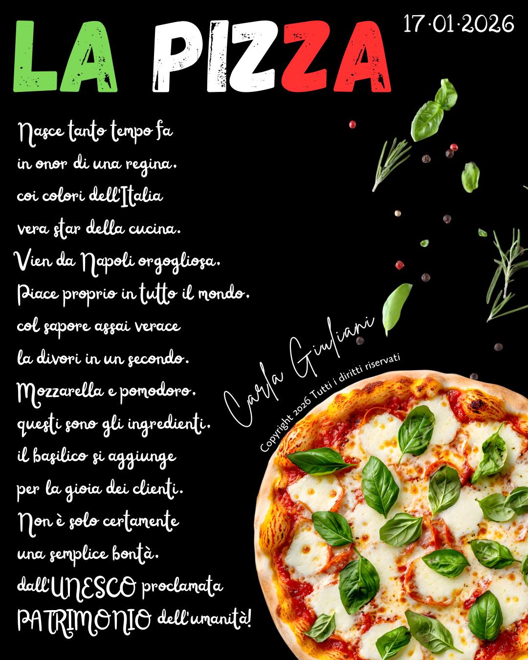 Pubblicata in occasione della Giornata Internazionale della Pizza GEN 26