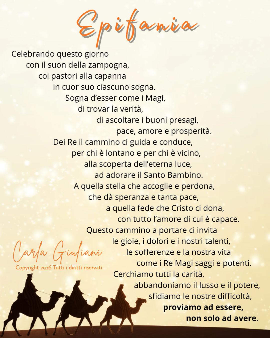 Poesia pubblicata in occasione dell'epifania. GEN 26